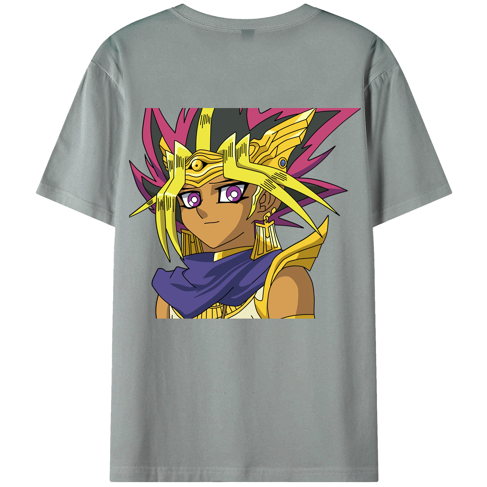 （画像用） 遊☆戯☆王 Yu-Gi-Oh! 綿100％ メンズ半袖Tシャツ（バックプリント） 通気性